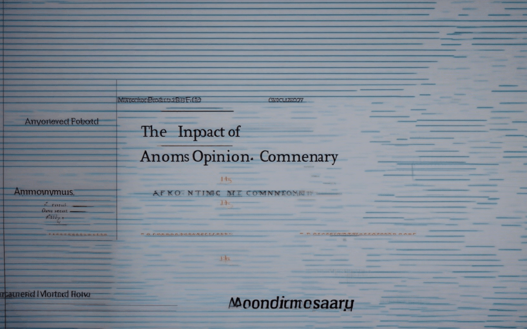 The Impact of Anonymous Public Opinion Commentary