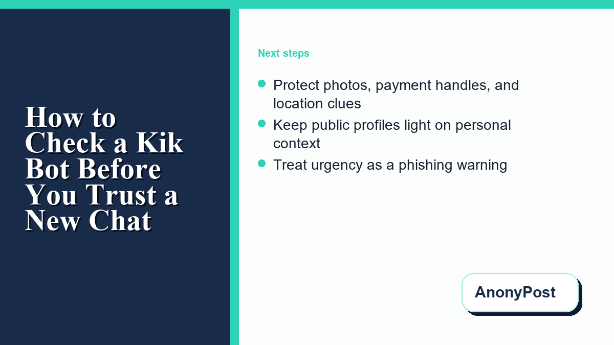 Steps to access safety settings and block unsolicited accounts on Kik