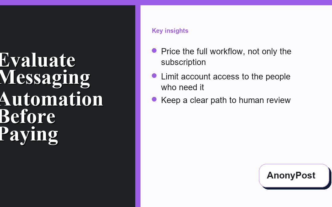 How Small Teams Should Evaluate Messaging Automation Before Paying